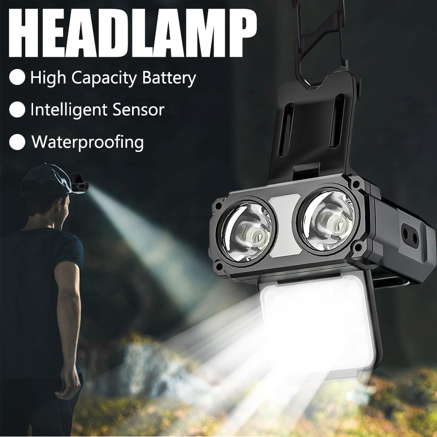 Led Headlight Bulbs - Latarka czołowa LED COB z klipsem,