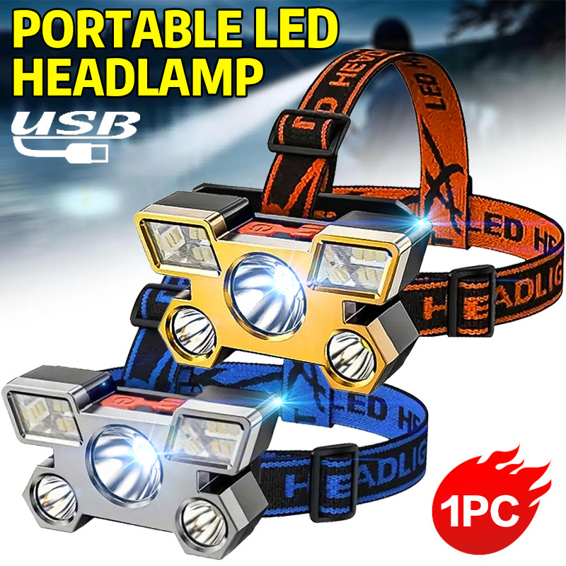 Led Headlight Bulbs - Latarka czołowa z 5 diodami LED,